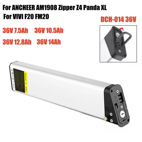For ANCHEER AM1908 Zipper Z4 Panda XL Folding Bike Battery 36V 14Ah 12.8Ah 10.4Ah DCH014 Replacement