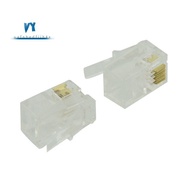 RJ9 4P4C Plug phone Jack Connector 50 pieces, Transparent