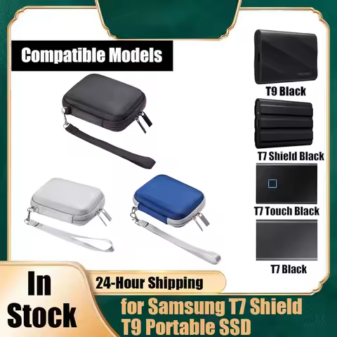 1-3PCS Hard Drive Case EVA Portable Storage Bag with Mesh Bag&Hand Strap for Samsung T7 Shield/T9 4T