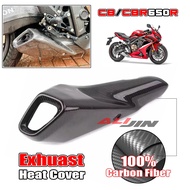 100% Real Dry Carbon Fiber Fairing For Honda CB650R CBR650R 2019-2023 Motorcycle Exhaust Pipe Cover Heat Anti-Scalding Shell