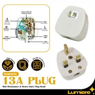 BAKELITE TECHCA 13A Plug Top 【ULTRA HEAVY-DUTY】 3 Pin Plug UK Plug Fused Flame Retardant Melt Resist