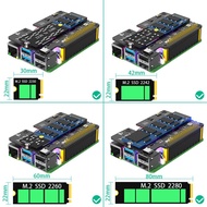 【WVH】-For 5 PCIe to M.2 NVMe SSD HAT 3IN1 Adapter Board for 2230 2242 2260 2280 M.2 NVMe SSD