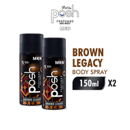[Paket isi 2] POSH Spray Cologne Men Brown Legacy Botol 150ML