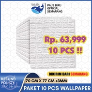 Paus Biru - WALLPAPER Paket 10 Lembar Wallpaper 3D FOAM 3D UKURAN 70 x