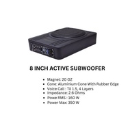 Underseat Subwoofer Car Speaker Kereta Built-In Amplifier Active Subwoofer 8 Inch