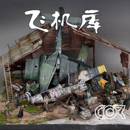 Military Model Model Scene Sand Table 40s Wooden Workshop Workshop Air Force Ground Service Aircraft