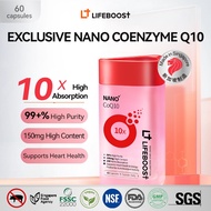 【LIFEBOOST】Nano CoQ10 150mg – 10x Higher Absorption, Supports Heart Health, 60 Capsules