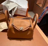 mini Lindy gold color 金色 swift leather 鴛鴦扣 stamp K