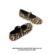 [ MỞ BÁN ] Giày búp bê da beo chất liệu canvas đế lười quai gài tiện lợi - Giày búp bê hot trend - l