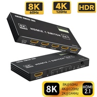 HDMI 2.1 Switch 5 in 1 out 4K 120Hz HDMI Switch 5X1 HDMI 2.1 HDMI 2.0 Switch 4K 8K HDMI 2.1 Switch splitter HDR 10+ Dolby Vision