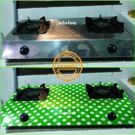 HIJAU Green POLKA DOTS STOVE STICKER