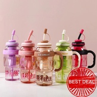 1300ml Jumbo Straw Mug Summer Large Capacity Flower Tea Mug High-value Ice Bucket Handy C7y2