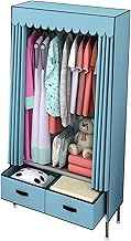 Portable Wardrobe Closets 28-inch Wide Freestanding Closet Organizer with Closed Zipper and Drawer -