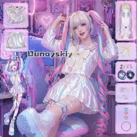 LWW24*Anime Movie NEEDY OVERDOSE Cosplay Kangel OMGkawaiiAngel Costume Jirai Kei Styles JK Dress Y2K