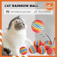CATTO Cat Toys Balls Soft EVA Foam Rainbow Balls Cat Ball Dog Ball Pet Small Ball Sponge Bola Kucing