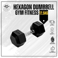 Hexagon Dumbbell 12.5KG Gym fitness dumbbell weight lifting Angkat berat Indoor muscle training