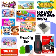 USB FLASHDISK 16GB Lagu Video Anak Balita + Film Anak Cocomelon Pinkfong Terlengkap Bonus OTG 2bh
