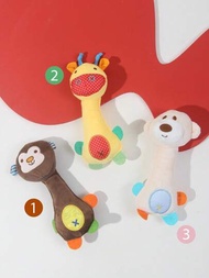 1入組毛絨玩具寵物,可愛的熊/猴子/長頸鹿形狀帶有bb聲音,仿真動物設計,適合狗和貓玩耍和每天陪伴,顏色可用不同編號碼