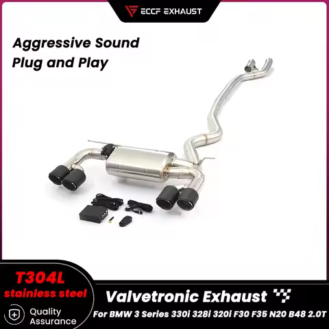Sporty Aggressive Sound Valvetronic Catback Exhaust For BMW 3 Series 330i 328i 320i F30 F35 N20 B48 