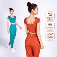 Yowin Women's Gym Yoga Set YW24-N01-F501 Crochet Top with Removable Pad & Alibaba Pants Comfortable 