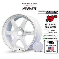 FL5 / FK8 Sport Rim RAYS TE37 Ultra Track Edition II Dash White (DW) 19"x9.5j +36 | +Rays Cap & Ring