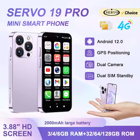 SERVO 19PRO 4G LTE Unlocked Mini Smartphone Android 12 RAM 6GB ROM 128GB Dual SIM GPS OTG Play Store