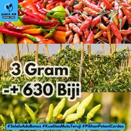 JaBit - 3gr (630-660 Biji) Benih Cabe Rawit Hijau & Merah Lokal Cengek Cabe Gunung Bibit Cabai Unggu