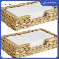 DBM.HOME-2PCS Bathroom Disposable Guest Towel Holder Long Seagrass Woven Rattan Wicker Table Hand Gu