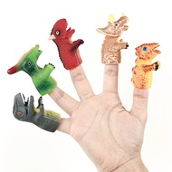 5 PCs Dinosaur Finger Puppets for Kids Rubber, Soft Realistic Pinata Stuffers Set Bath Dinosaur Head Finger Toys, Animal Hand Puppet Bulk Birthday Party Supplies Favors Decorations