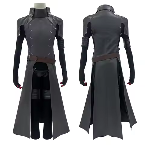 HOLOUN P5X Game Wonder Cosplay Costume Wig Faux Leather Coat Pants Belt Grey Black Color Cos Hallowe