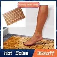 Teak Wood Bath Mat Feet Shower Floor Natural Bamboo Non Slip Large 50x70cm