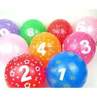 2pcs Color digital number printing balloon latex thickening balloon creative party
