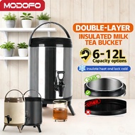Tea Barrel Milk Tea Bucket MODOFO Insulation With Faucet Barrel Water Jug Stainless Thermos 6L-18L