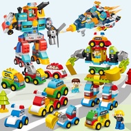 [Large Particle Building Blocks] Variety Robot Combination Assembly | Compatible with Lego DUPLO