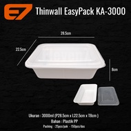 Thinwall Plastic Lunch Box, 3000ml Plastic Container