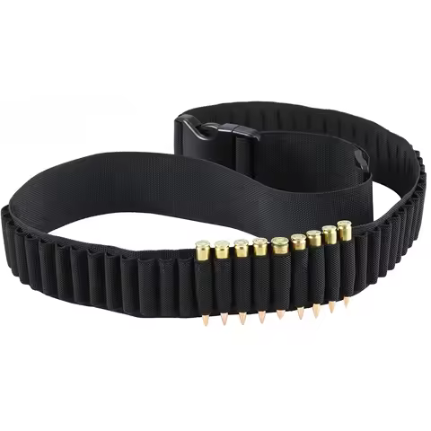 50 Rounds 556/762 Ammo Shell Holder Belt for 308 Cal. 30-30 30-06 .762 AK Shell Rifle Bandolier Cart