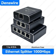 Denswire Aluminum Ethernet Splitter 1 to 4/3/2, 1000Mbps Network Cable Splitter for CAT6 CAT5E CAT7 