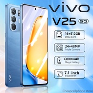 【รับประกัน1ปี】ของแท้ มือถือ VIV0 V25 5G 7.1นิ้ว โทรศัพท์มือถือ รองรับ2ซิม แรม16GB รอม512GB Smartphon