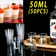50pcs Plastic Cups Disposable transparent Dessert cups for party salad Glasses Shot Cups