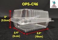 BENXON OPS C46 - Plastic Tray (50pcs±) Bakery Disposable Plastic Clear Food Box / Bekas Makanan C46