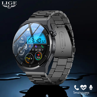 Lige ชาร์จไร้สาย NFC สมาร์ทวอท์ชผู้ชาย AMOLED ที่รับสายด้วยเสียงนาฬิกาข้อมือเล่นกีฬาสำหรับผู้ชาย smartwatch 2024