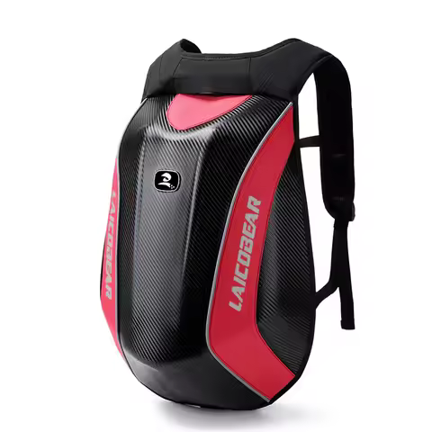 Waterproof Carbon Fiber Motorcycle Backpack 30-48L Large Capacity Full Face Helmet Bag Reflective Ri