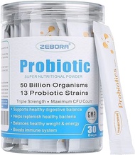 ▶$1 Shop Coupon◀  ZEBORA Probiotics for Women, Men and Kids, Prebiotics and Probiotics Powder for Di