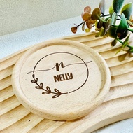 GYRO Customised Round Wooden Coaster Gift Set of 2