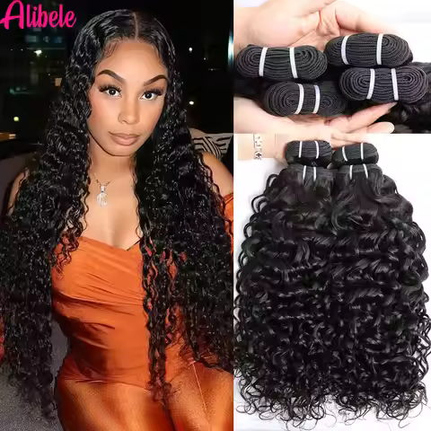 AlibeleHair 12A Grade Water Wave Hair Bundles Malaysia Raw Human Hair Weave Bundles Wholesale 1/3/4 