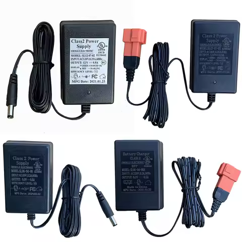 6 Volt /12Volt Battery Charger with Square-Type Plug or Round Hole for 6V/12V Children Electric Ride
