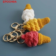 EPOCH9A Crochet Keychain, Handmaking Woven Ice Cream Pendant, Exquisite Ice Cream Cone Cartoon Mini 