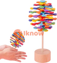 I know Wooden Spiral Sensory Fidget Toys - Educational Decompression Toy Gifts for 3 4 5 6 7 8 Year 