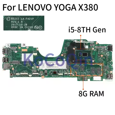 LA-F421P For LENOVO Thinkpad X380 YOGA X380 Notebook Mainboard DTZS1 LA-F421P Core i5-8250U Laptop M