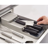 Knife Drawer Organizer Tray Plastic Knife Holder Knives Utensil Rack Storage Cabinet Tool